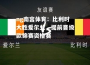 ng南宫体育：比利时大胜爱尔兰，提前晋级欧锦赛资格赛